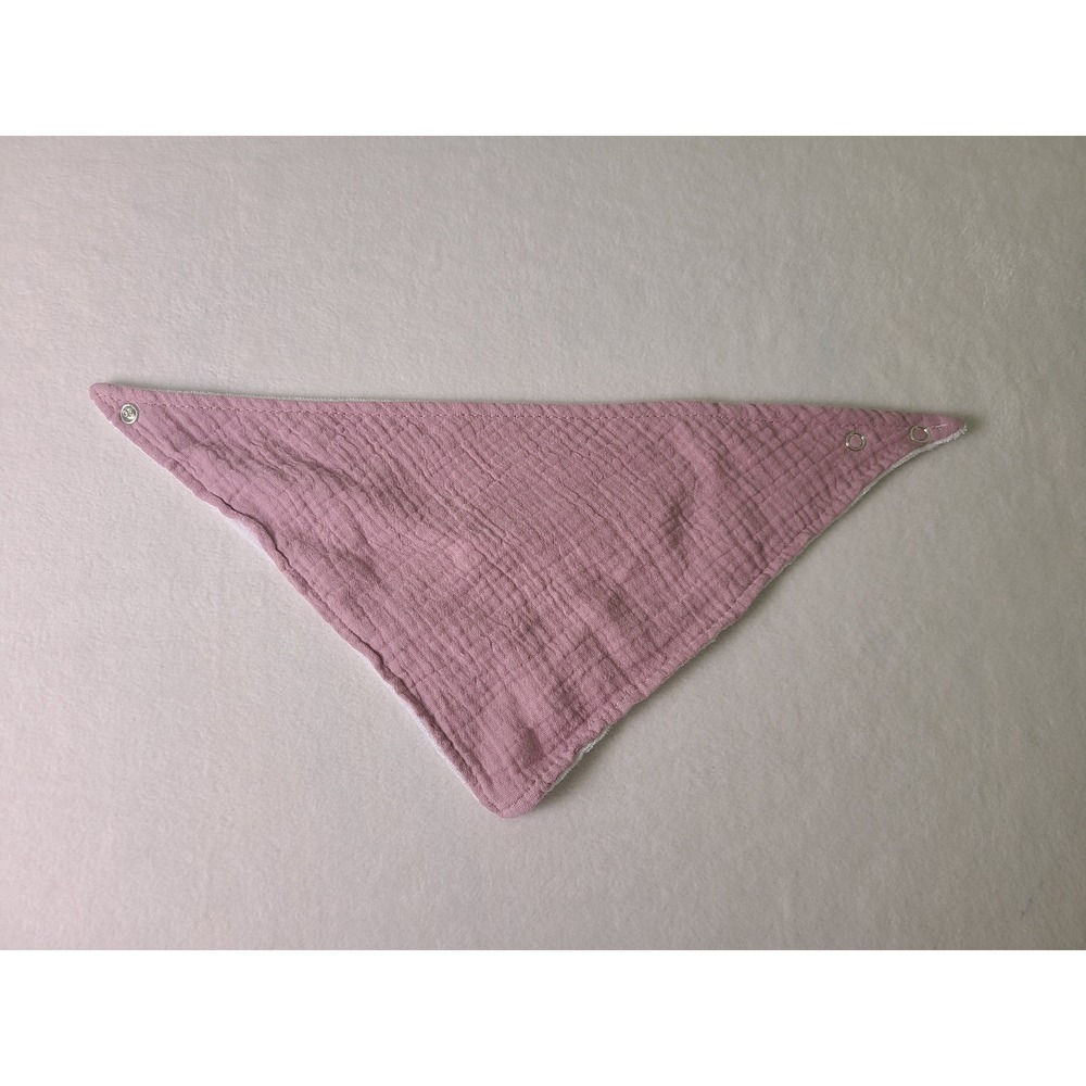 Ava Olivia Bandana Bib Kids OS Pink Muslin Terry Cloth Snap Accessory
